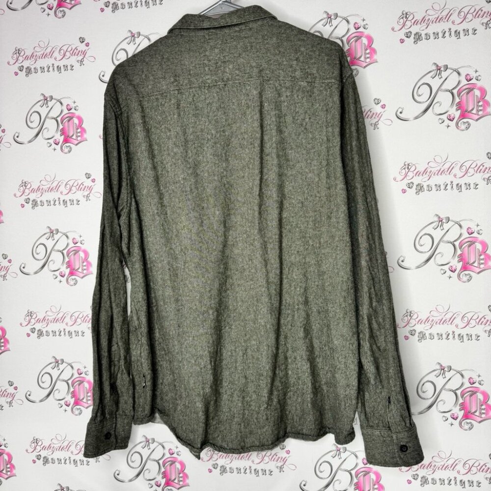 Only & sons Men's Gray green Shirt army color button up comfy soft - Picture 2 of 10